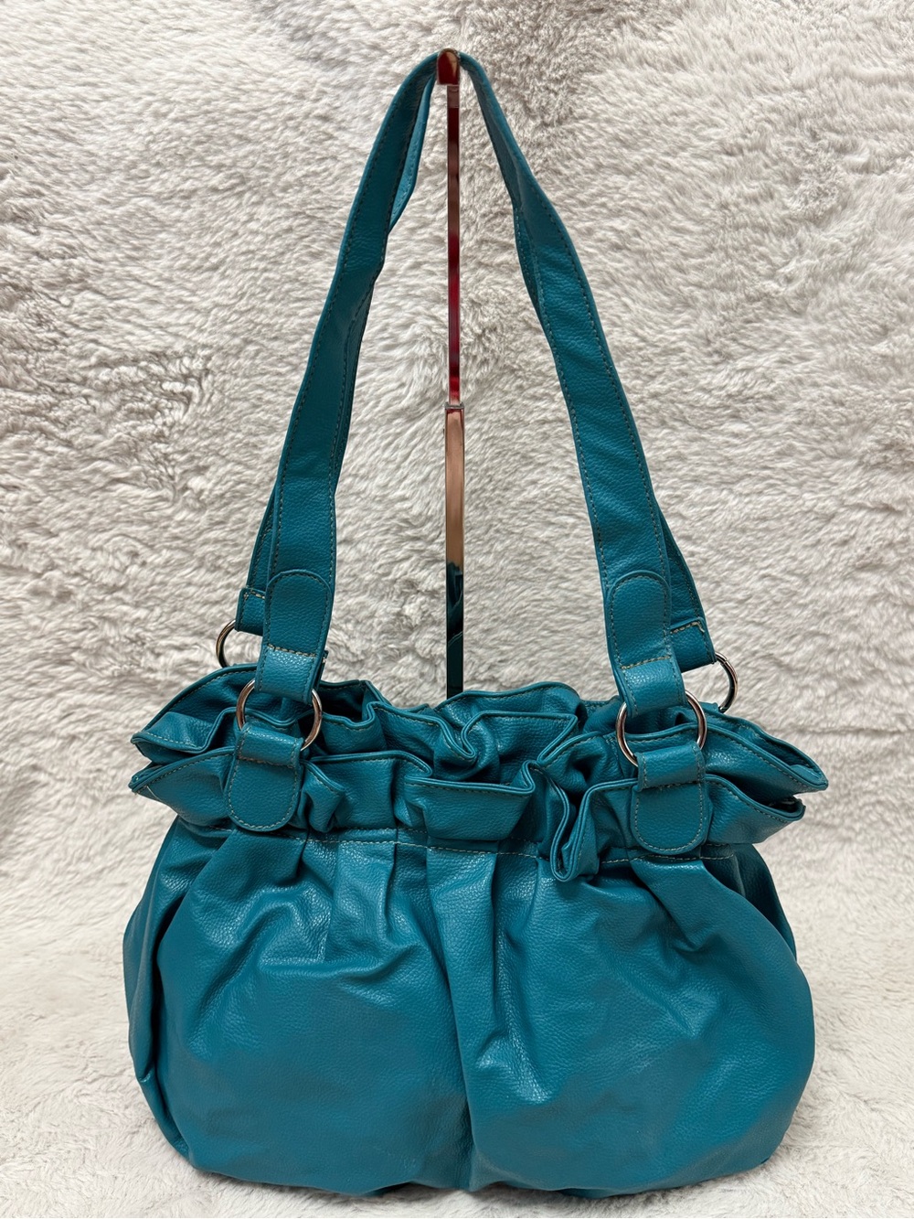 Selena Gomez Teal Ruffled-Top Shoulder Bag- Dream Out Loud Collection - Picture 6 of 14